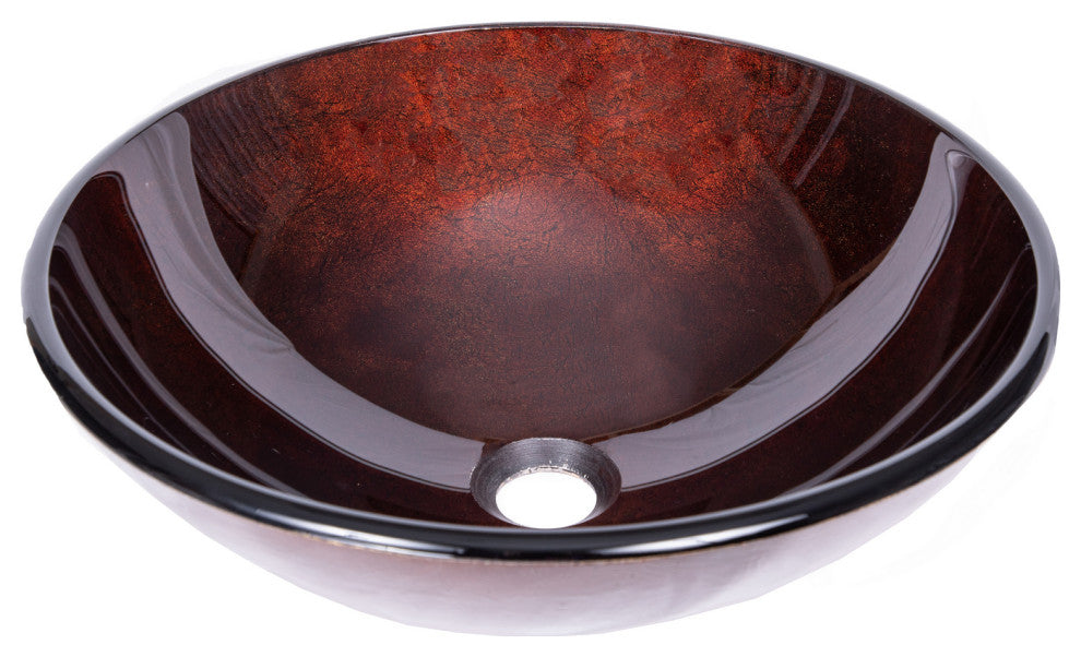 Eden Bath EB_GS09 Red Copper Reflections Bathroom Glass Vessel Sink