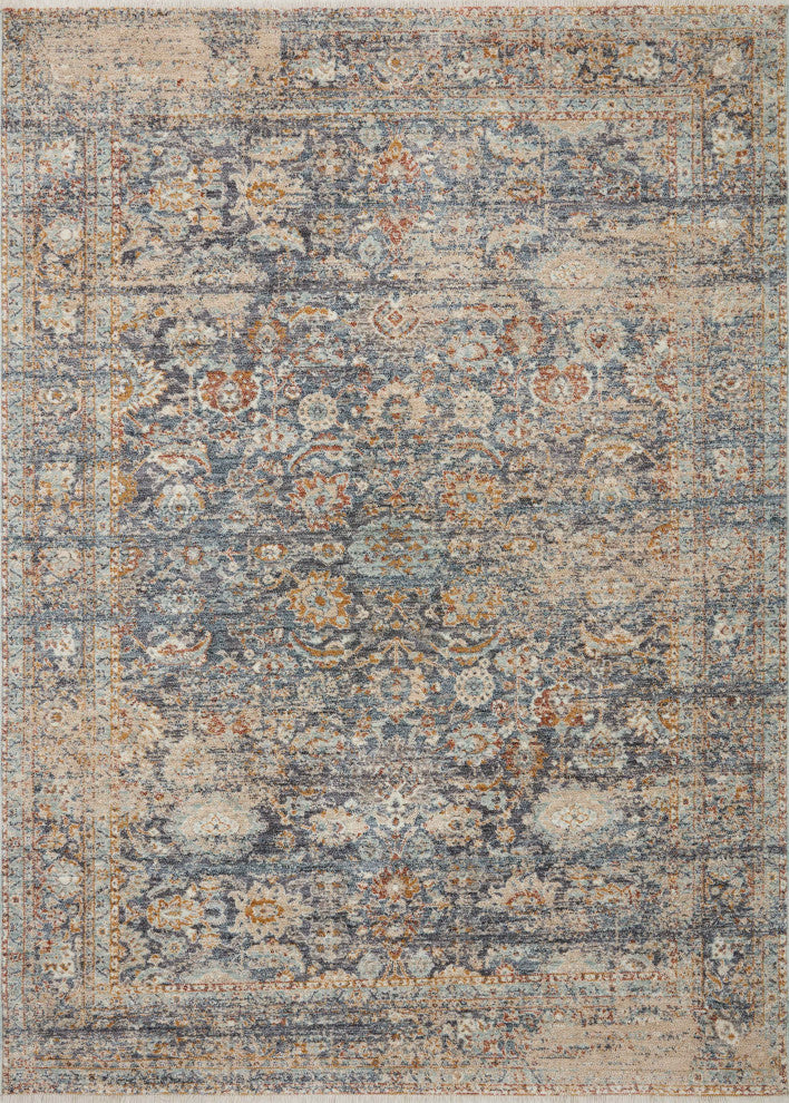 Angela Rose x Loloi Blake Navy / Multi 5''-3" x 5''-3" Round Area Rug