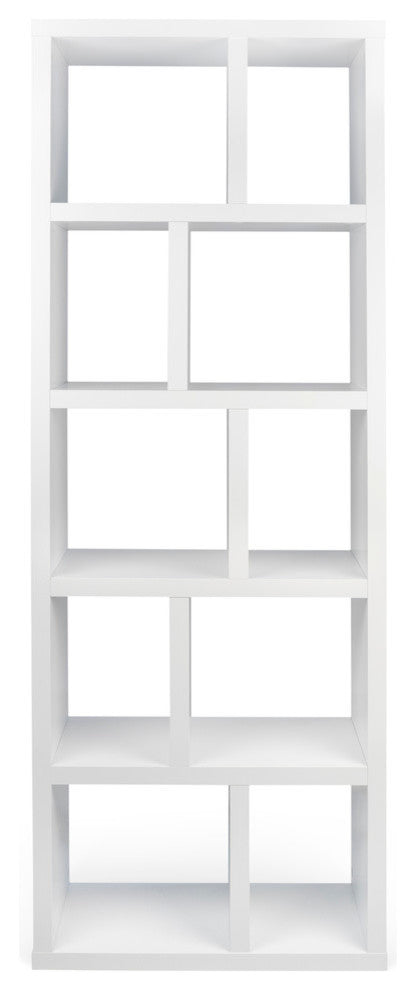 Berlin 5 Levels Bookcase, 70 cm., Pure White