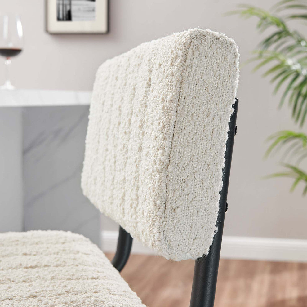 Parity Boucle Counter Stools, Set of 2, Black Ivory