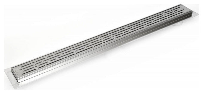 Side Outlet Linear Shower Drain, Serene Drains, 48", Broken Lane