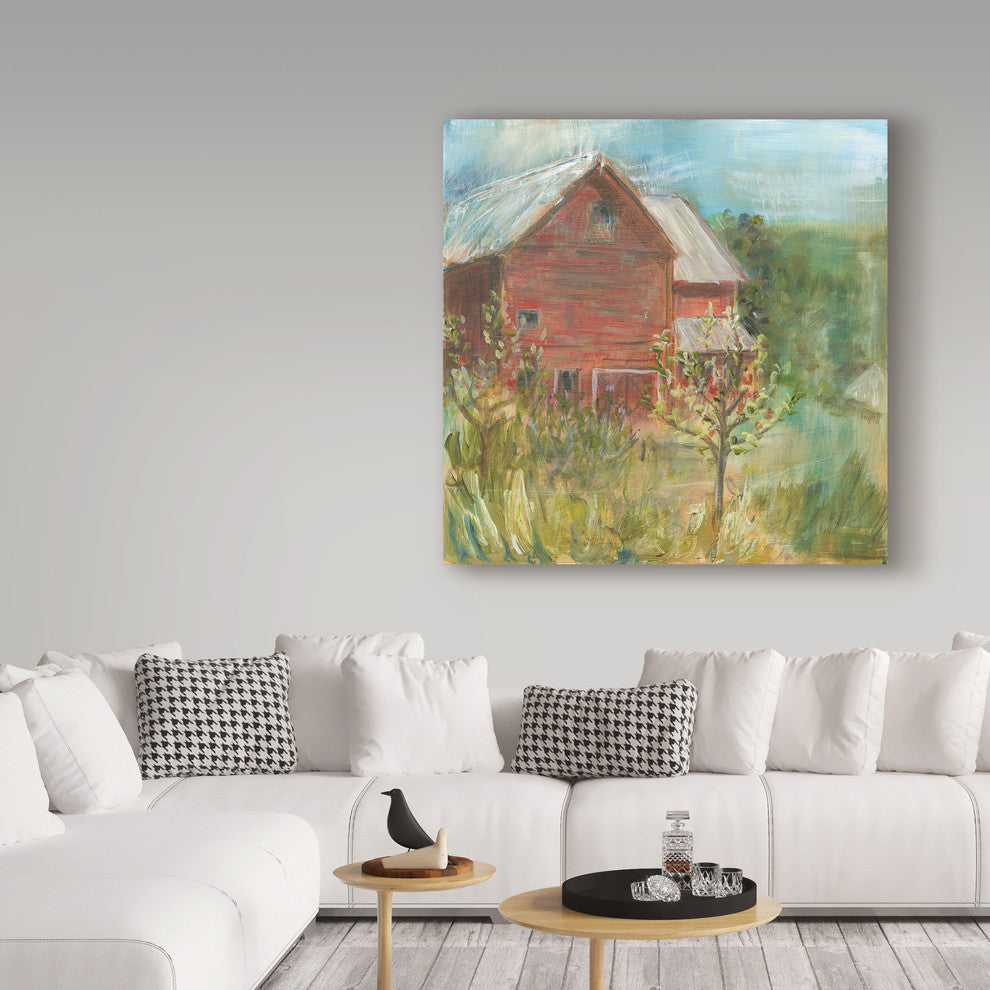 Sue Schlabach ''Barn Orchard'' Canvas Art, 14"x14"