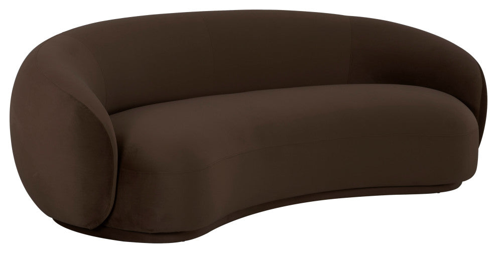 Kendall Velvet Sofa, Chocolate Brown