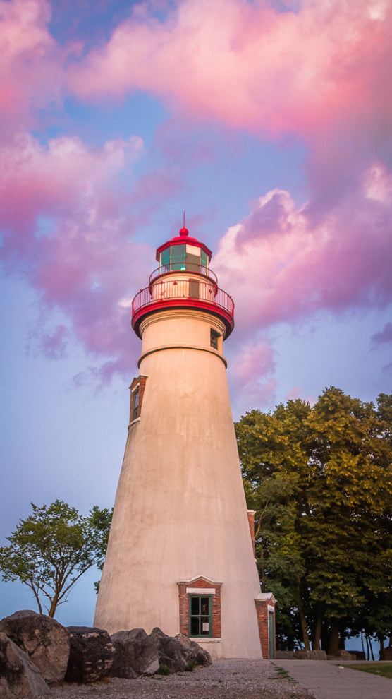 Marblehead Lighthouse at Sunset Coastal Landscape Unframed Wall Art Prints, 12" X 18"