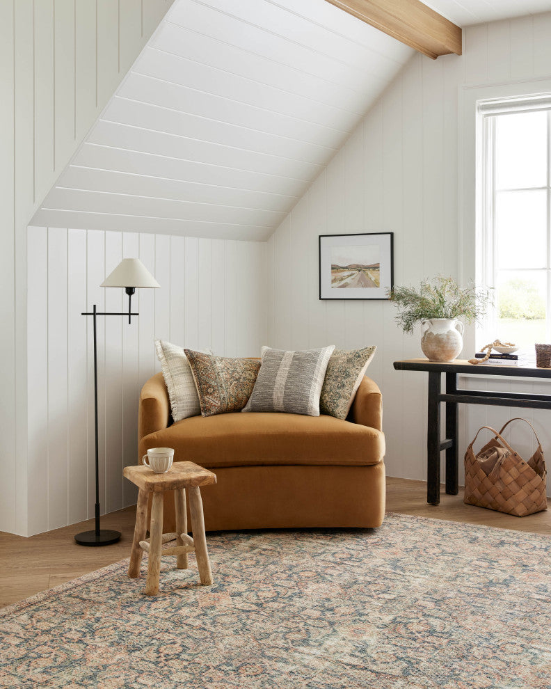 Angela Rose x Loloi Forrest Ivory / Sage 18'' x 18'' Cover, Poly Pillow