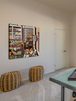 "After Dinner Dishes" Painting Print on Canvas by Stevan Dohanos