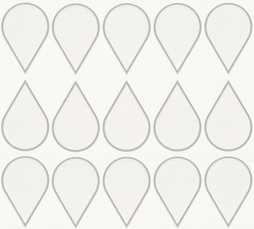 Raffi, Modern Geometric Color White Wallpaper Roll