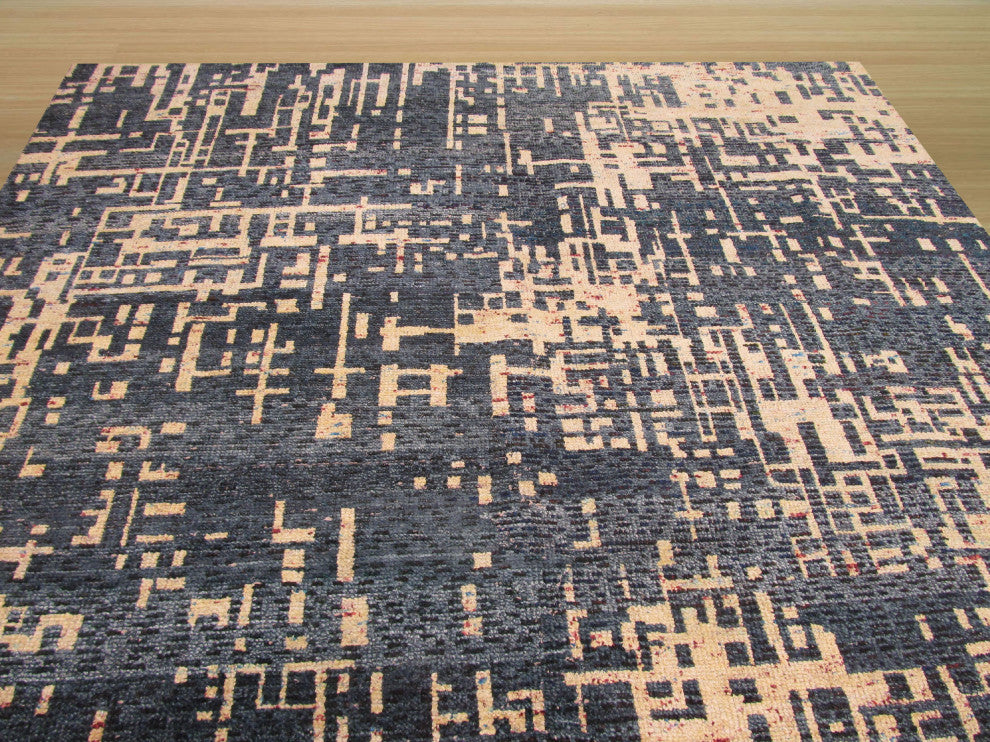 Blue Contemporary Abstract Anand Area Rug