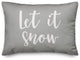 Let It Snow, Gray 14x20 Lumbar Pillow