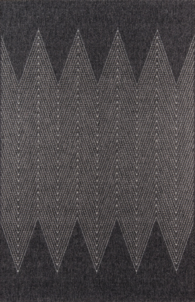 Momeni Como COM-5 Area Rug, Charcoal, 6'7"x9'6"