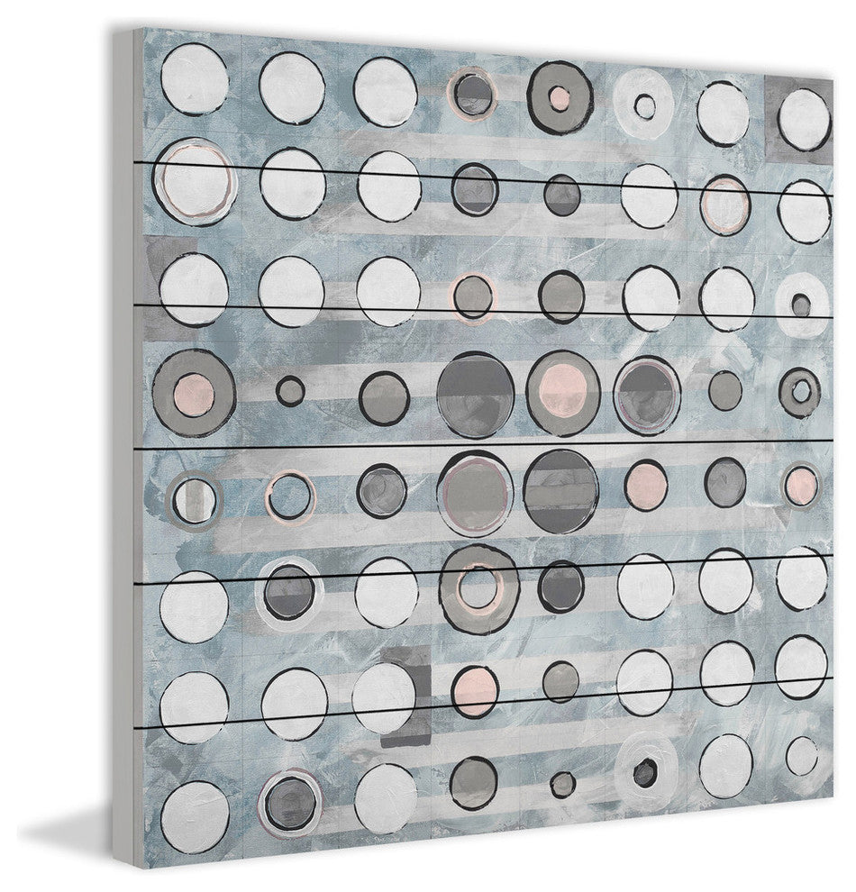 "Uplifting Dots" Painting Print on White Wood