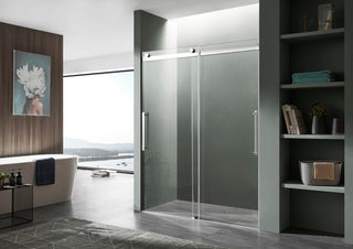 ANZZI Stellar 76" H Frameless Sliding Shower Door, Chrome, 60" W