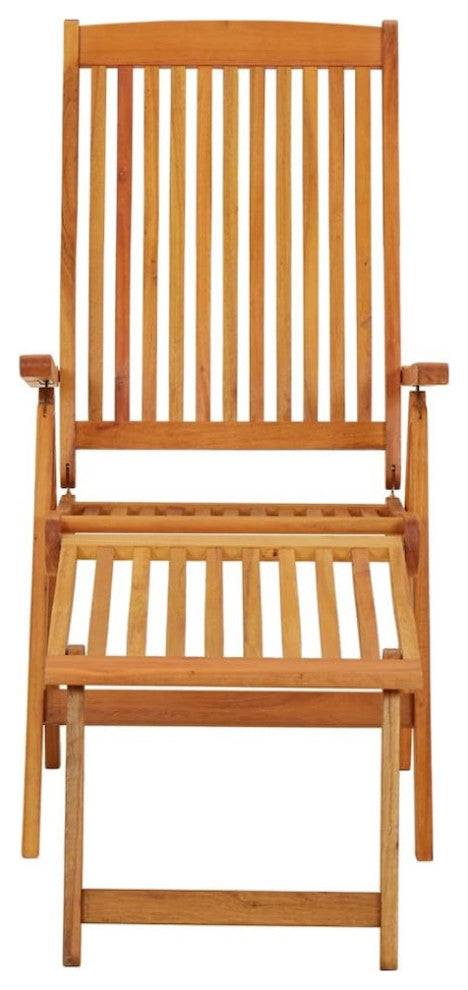 Folding Patio Chairs with Footrests 2 pcs Solid Wood Eucalyptus
