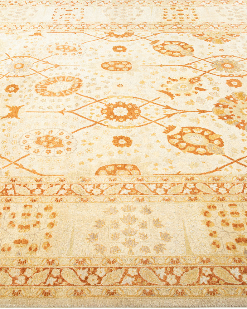 Mogul, One-of-a-Kind Hand-Knotted Area Rug, Ivory, 6' 3" x 9' 3"