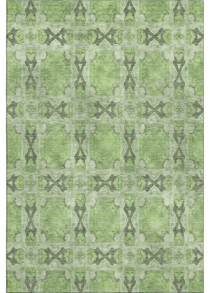 Premium Machine Washable Mayfield AMF564 Green 9' x 12' Rug