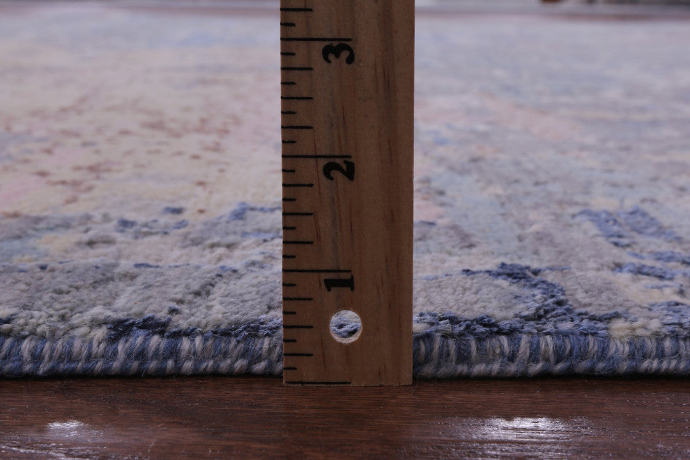 8' 0" X 10' 3" Abstract Handmade Wool & Silk Rug - Q15542