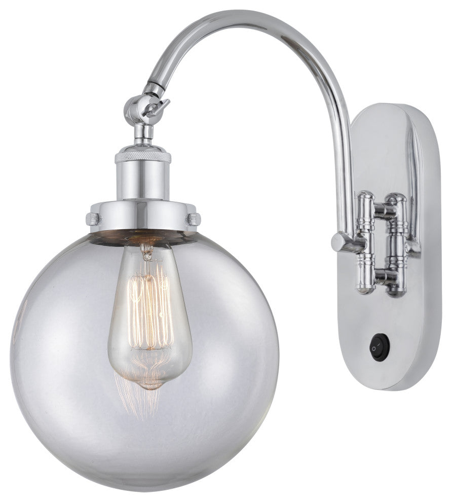 Innovations 918-1W-PC-G202-8 1-Light Sconce, Polished Chrome