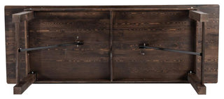 HERCULES Series 9' x 40" Rectangular Solid Pine Folding Farm Table, Mahogany