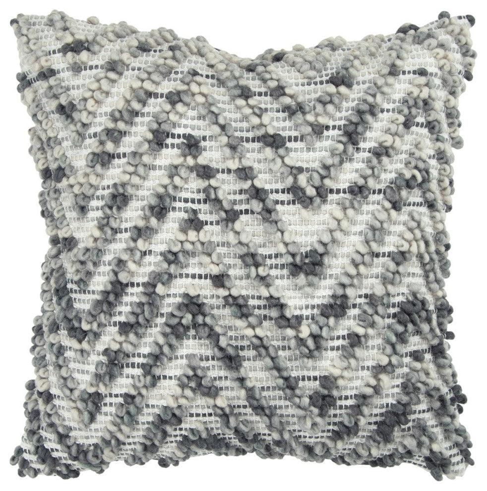 Gray White Chevron Dimensional Throw Pillow