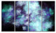 Perfect Flowery Starry Sky, Abstract Canvas Art Print, 48"x28", 4 Panels