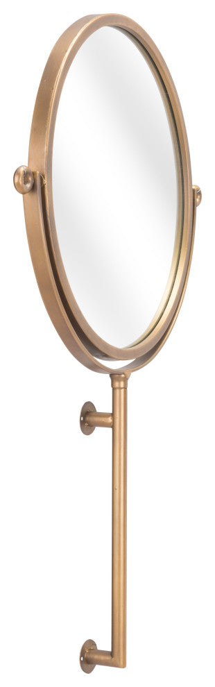 Gold Round Wall Mount Mirror