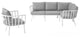 Lounge Sectional Sofa Chair Set, Aluminum, Metal, White Gray, Outdoor