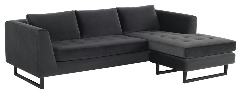 Matthew Shadow Grey Fabric Sectional Sofa, HGSC560