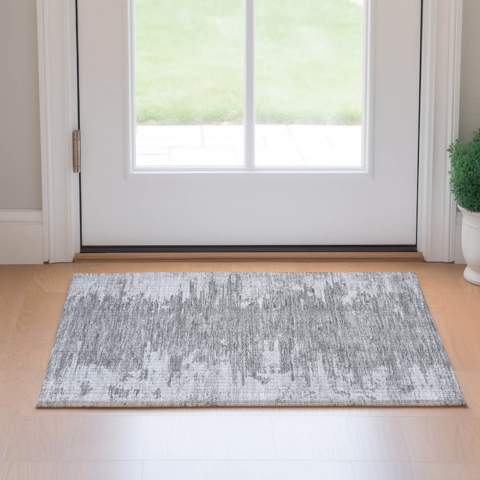 Premium Machine Washable Mayfield AMF705 Silver 1'8" x 2'6" Rug