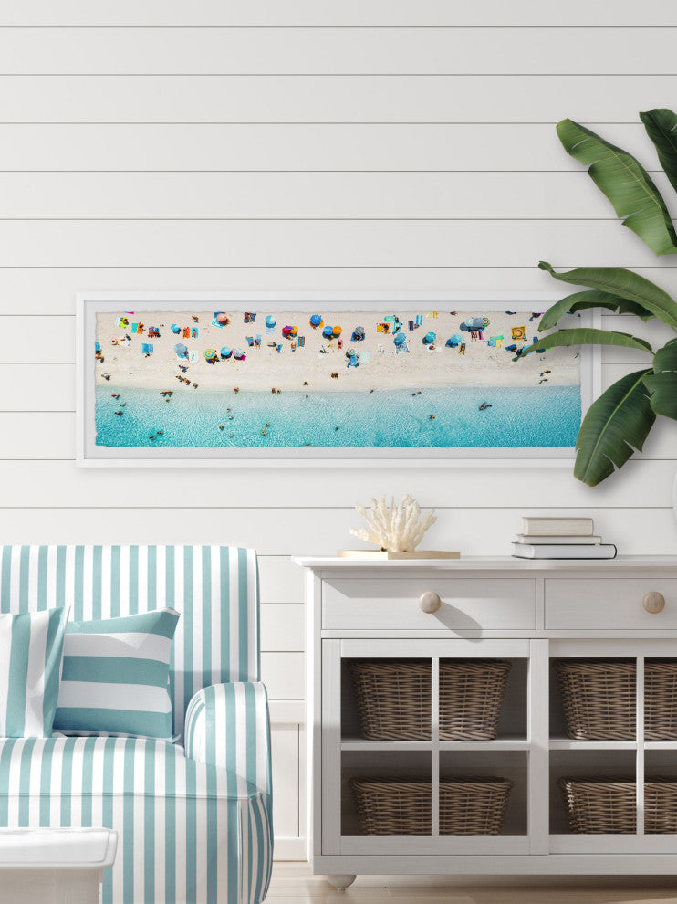 "Summer Beach Day" Framed Painting Print, 30x10