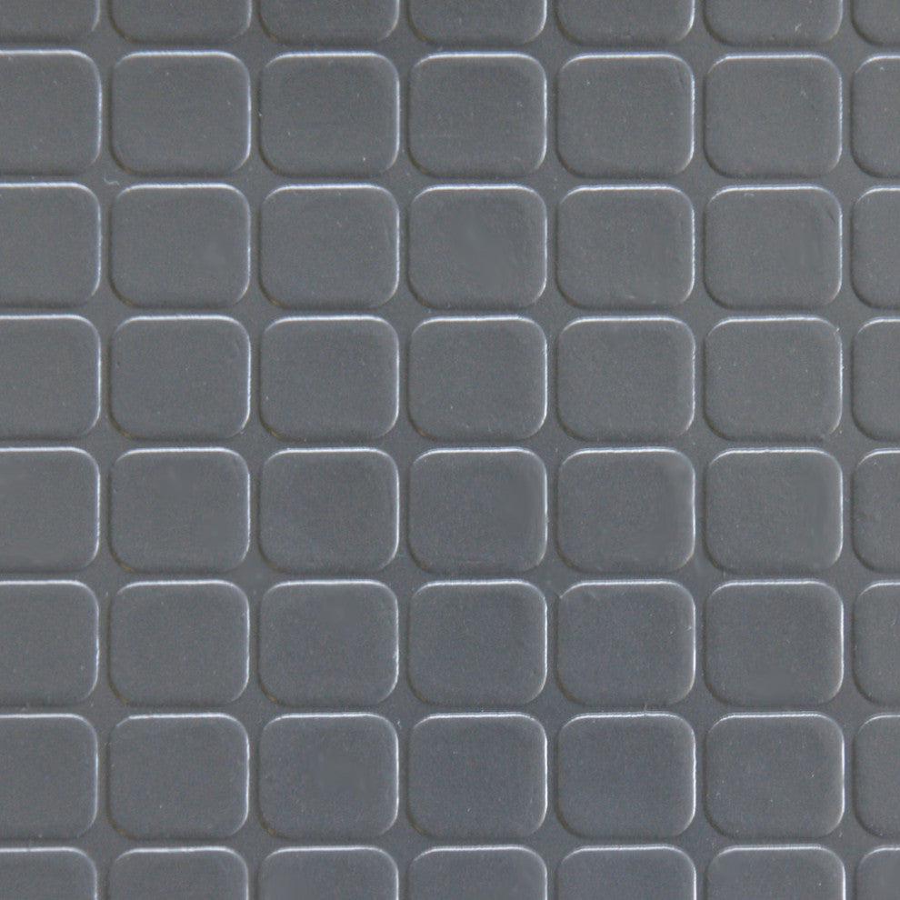 Rubber-Cal "Block-Grip" Rubber Flooring  - 3 Colors - Available in 17 Lengths, Dark Gray, 4ft W X 7ft L