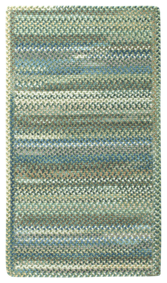 Kill Devil Hill Cross Sewn Braided Rectangle Rug, Dark Green, 11''4"x14''4"