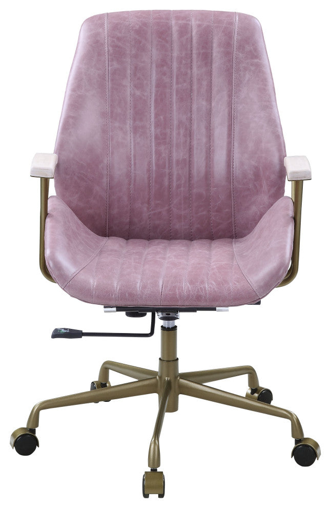 ACME Hamilton Office Chair, Pink Top Grain Leather