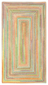 Baby's Breath Concentric Braided Rectangle Rug, Light Yellow, 5'6"x5'6"