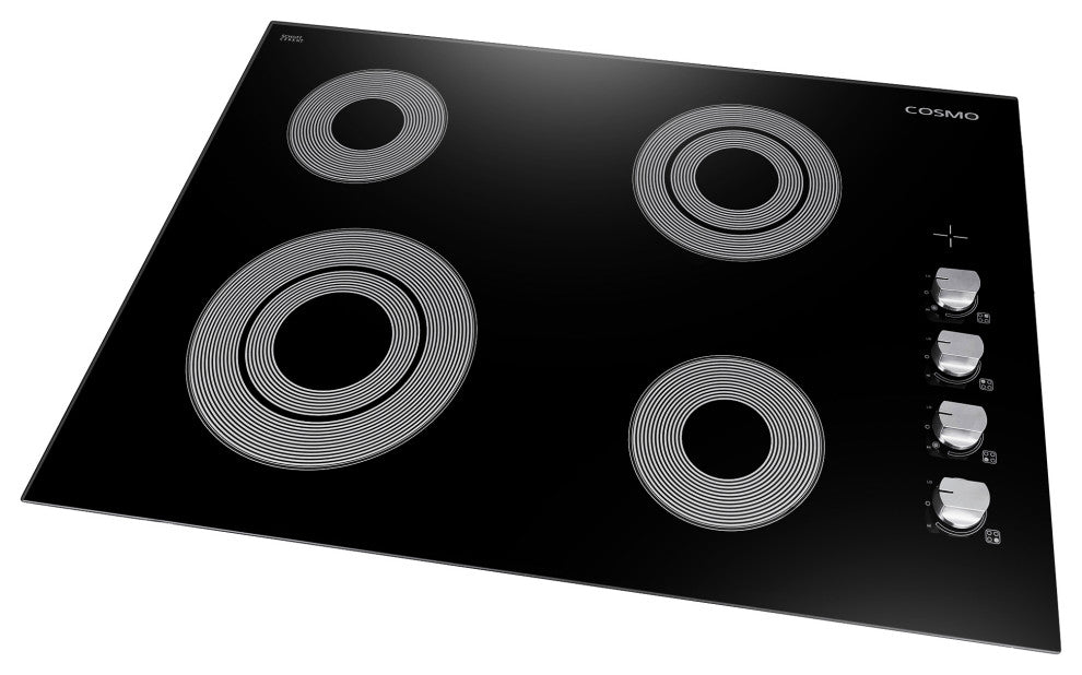 30" Electric Ceramic Glass Cooktop, Black With 4 Electric Burners