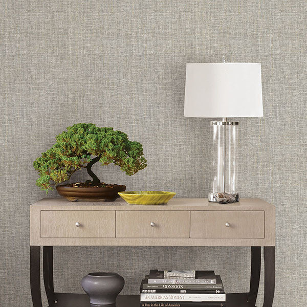 Cate Light Green Vinyl Grasscloth Wallpaper Bolt