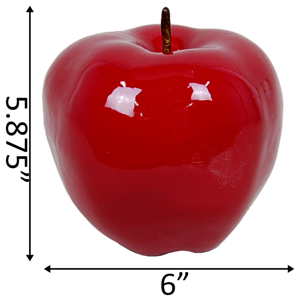 6" Shiny Large Centerpiece Apple,Red