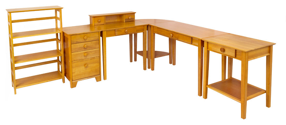 Studio Home Office Computer Desk, Honey Pine