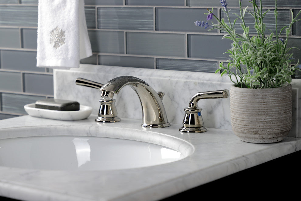 Kingston Brass KB966RXLPN Widespread Bathroom Faucet, Pop-Up Drain