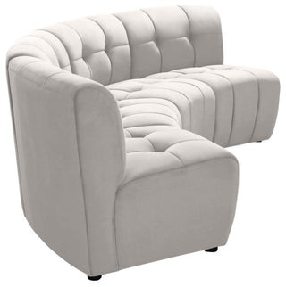 Limitless Velvet Upholstered 4-Piece Modular Sectional, Cream