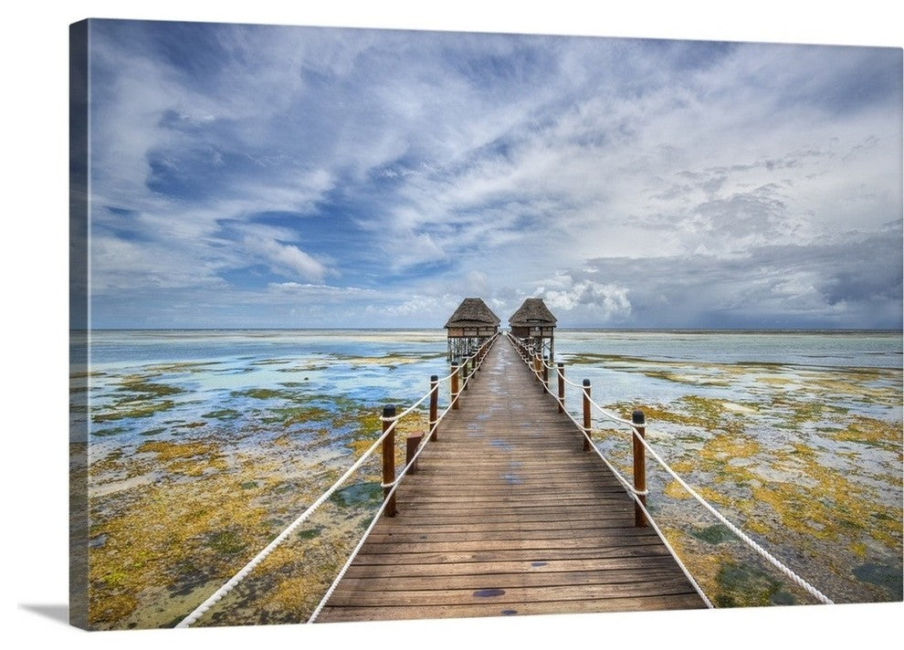 "Zanzibar pier" Wrapped Canvas Art Print, 36"x24"x1.5"