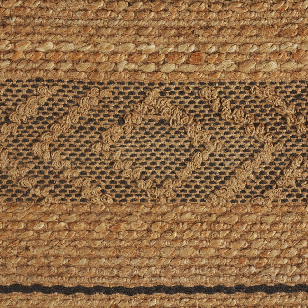 8??x 10??Tan and Gray Bohemian Striped Area Rug