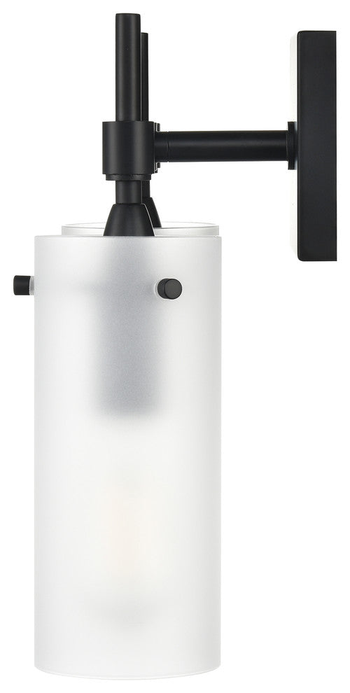 Effimero 4-Light Wall Sconce, Black With Frosted Glass
