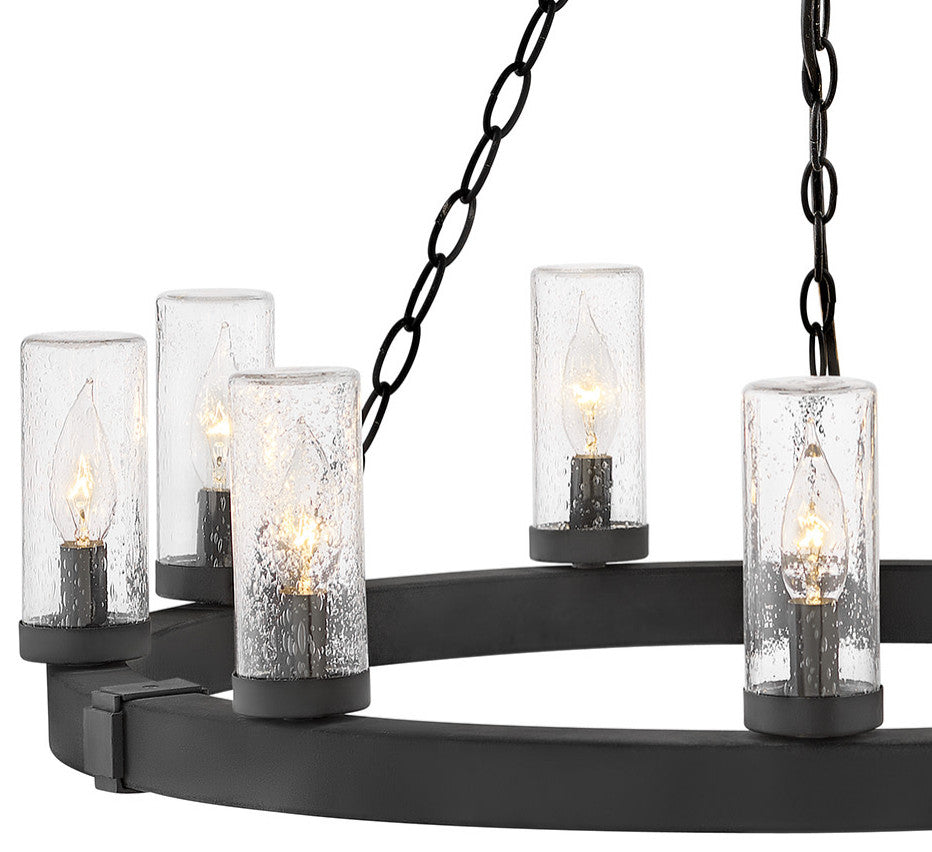 Hinkley Sawyer Medium Single Tier Chandelier 12V, Black