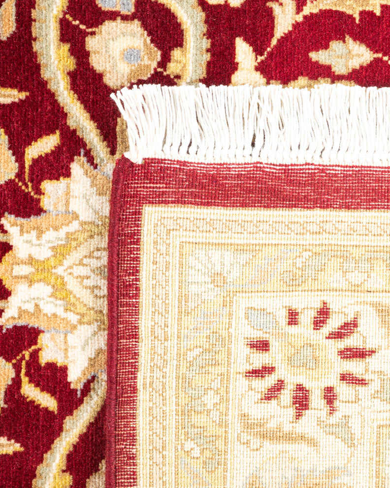 Theinni Square One-of-a-Kind Hand-Knotted Area Rug Red, 4'2"x6'4"