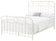 Antiqua Metal Pipe Queen Size Bed - Antique White