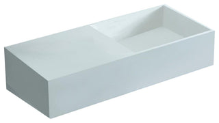 ADM Rectangular Wall Mounted Sink, White, 30", On-Right