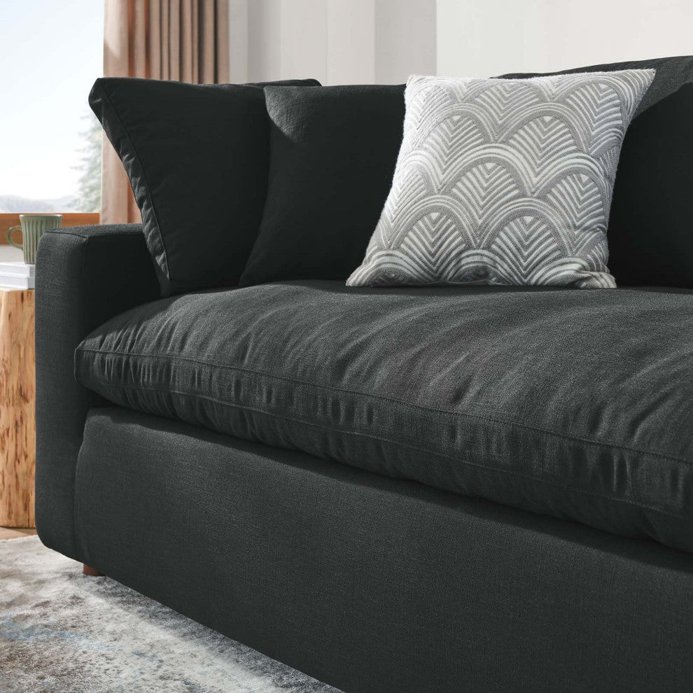 Commix Down Filled Overstuffed Sofa - Black