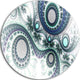 Colorful Fractal Clockwork, Modern Digital Art Disc Metal Wall Art, 11"