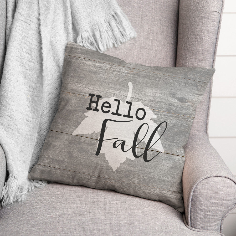 Hello Fall Leaf 18x18 Spun Poly Pillow
