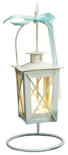 White Wedding Table Candle Lanterns, Set of 2